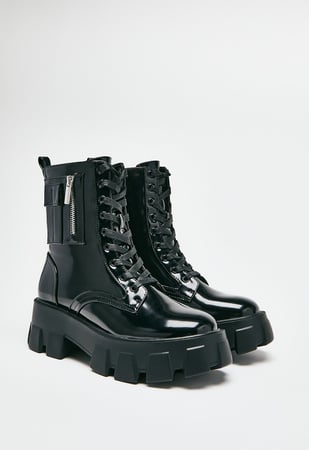 Reverie Combat Boot in Black - Get great deals at ShoeDazzle