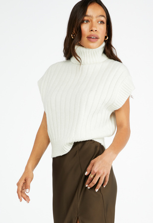 Turtleneck Sweater Vest in Marshmallow - Get great deals at ShoeDazzle