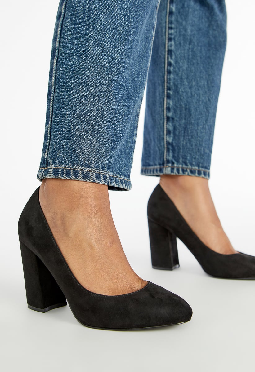 Daphne Block Heel Pump in Black Get great deals at ShoeDazzle