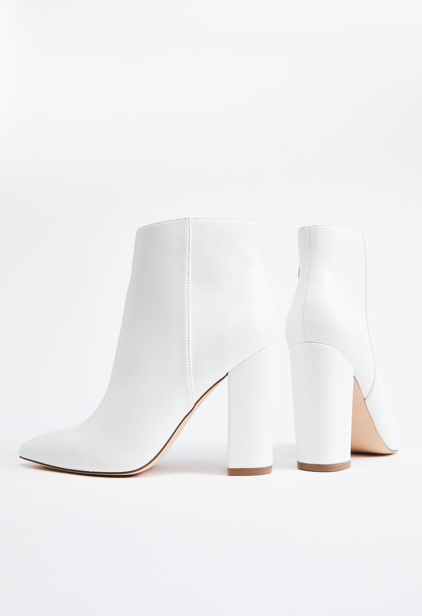 White block heeled on sale booties