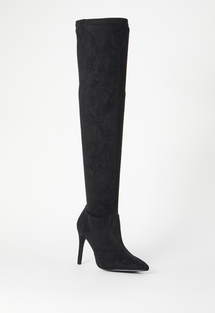 Ysabel Over-The-Knee Stiletto Boot in Black Caviar - Get great deals at ...