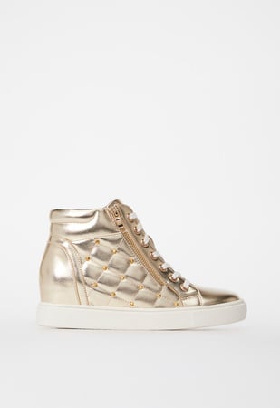 ANTHONY WANG Space Candy Studded Wedge Sneaker SPACE CANDY-GOLD - Shiekh