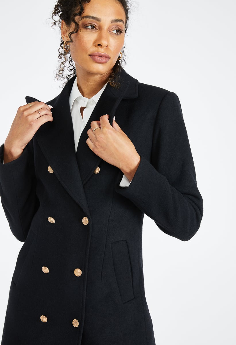 military double breasted coat