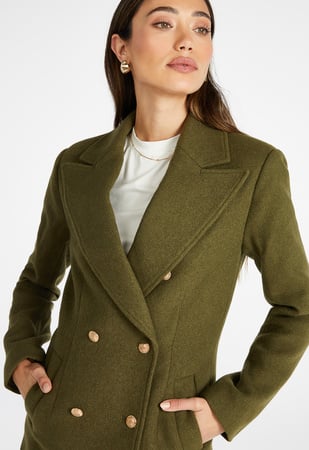 Women's double breasted outlet military blazers