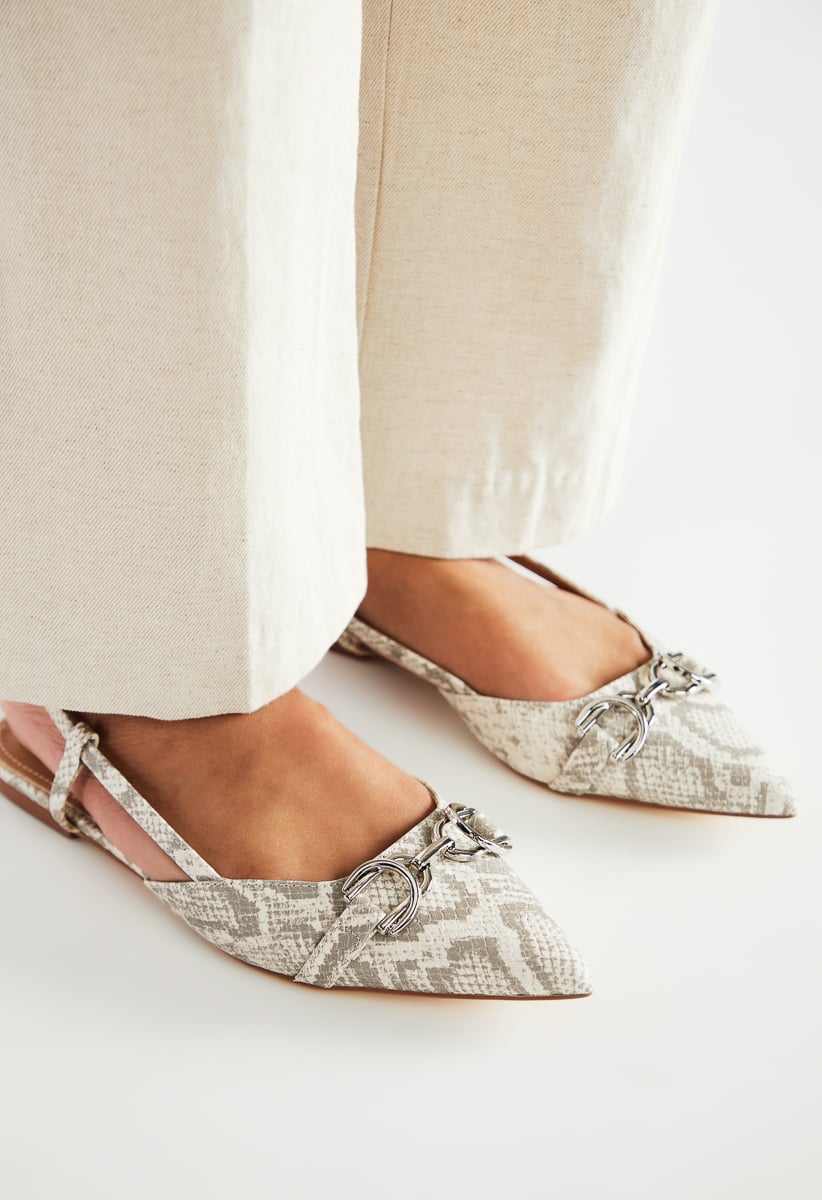 White top slingback flats