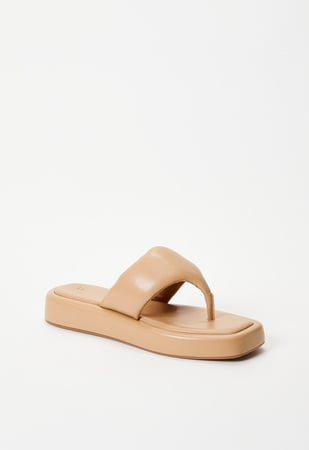 Lola Flat Thong Sandal in Light Tan - Get great deals at ShoeDazzle