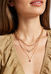 4-Rows Kia Glass Stones Layered Necklace