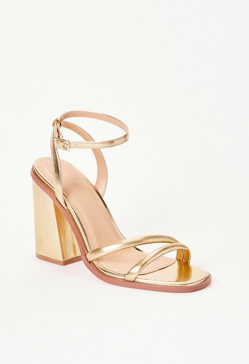 Kassia Heeled Sandal in Gold - Get great deals at ShoeDazzle