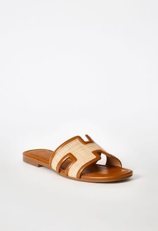 Becca Flat Slide Sandal in Camel/dark Natural - Get great deals at ...