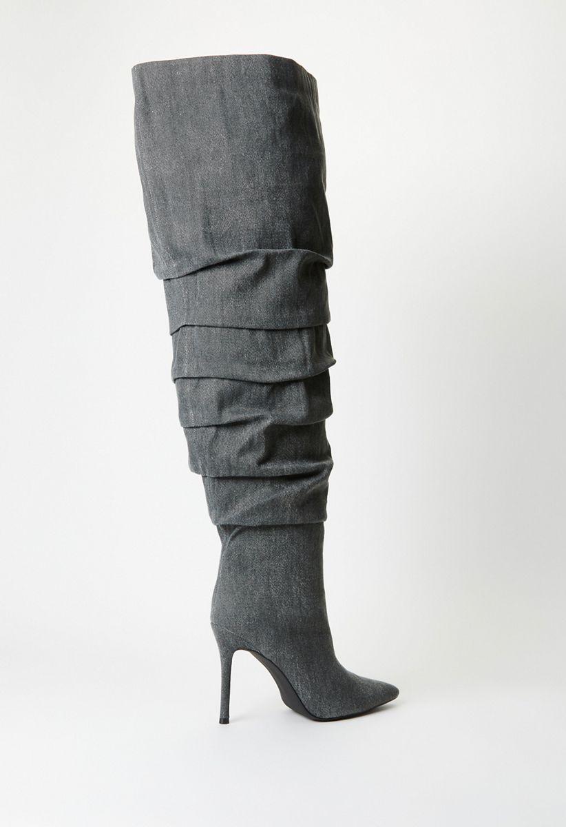 Army fatigue thigh high boots online