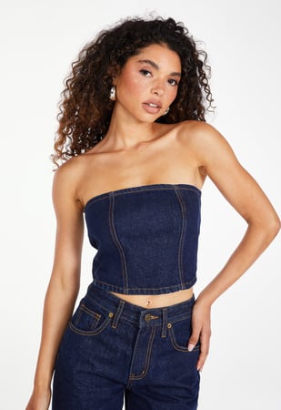 【THE MOZZ】Story Denim Bustier One Piece Hera Zenith Pop Denim Bustier | Ksubi ++