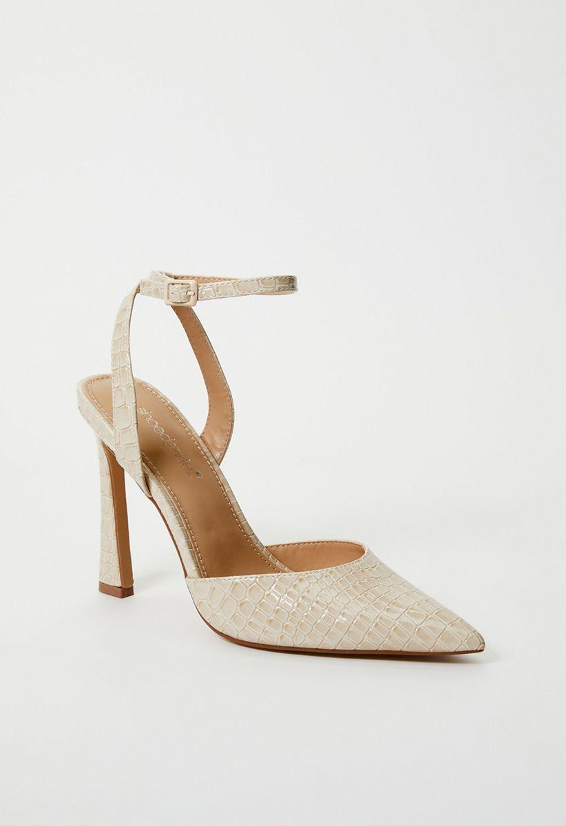 Elaina Ankle Strap Pump in Birch White - Get great deals at