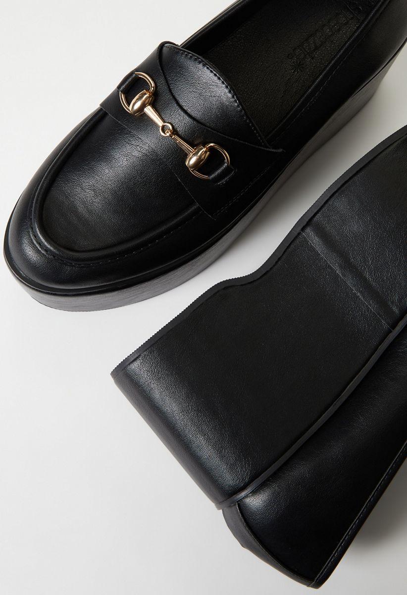 Roxi Platform Loafer in Black - Get great deals at ShoeDazzle