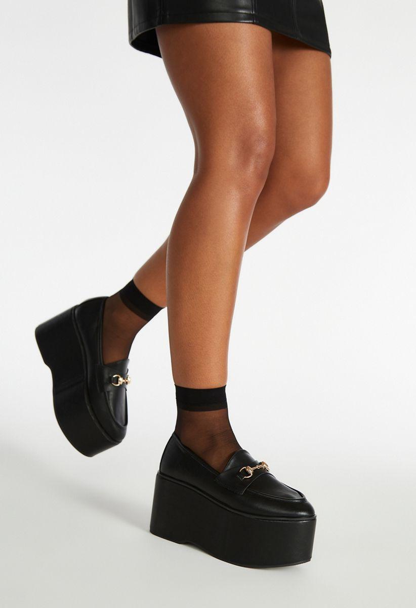 Roxi Platform Loafer in Black - Get great deals at ShoeDazzle