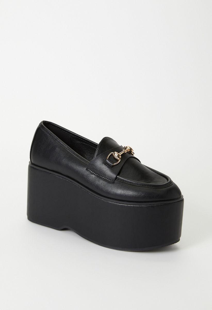 riu Platform ribbon loafer ブラック Platform ribbon loafer – Riu