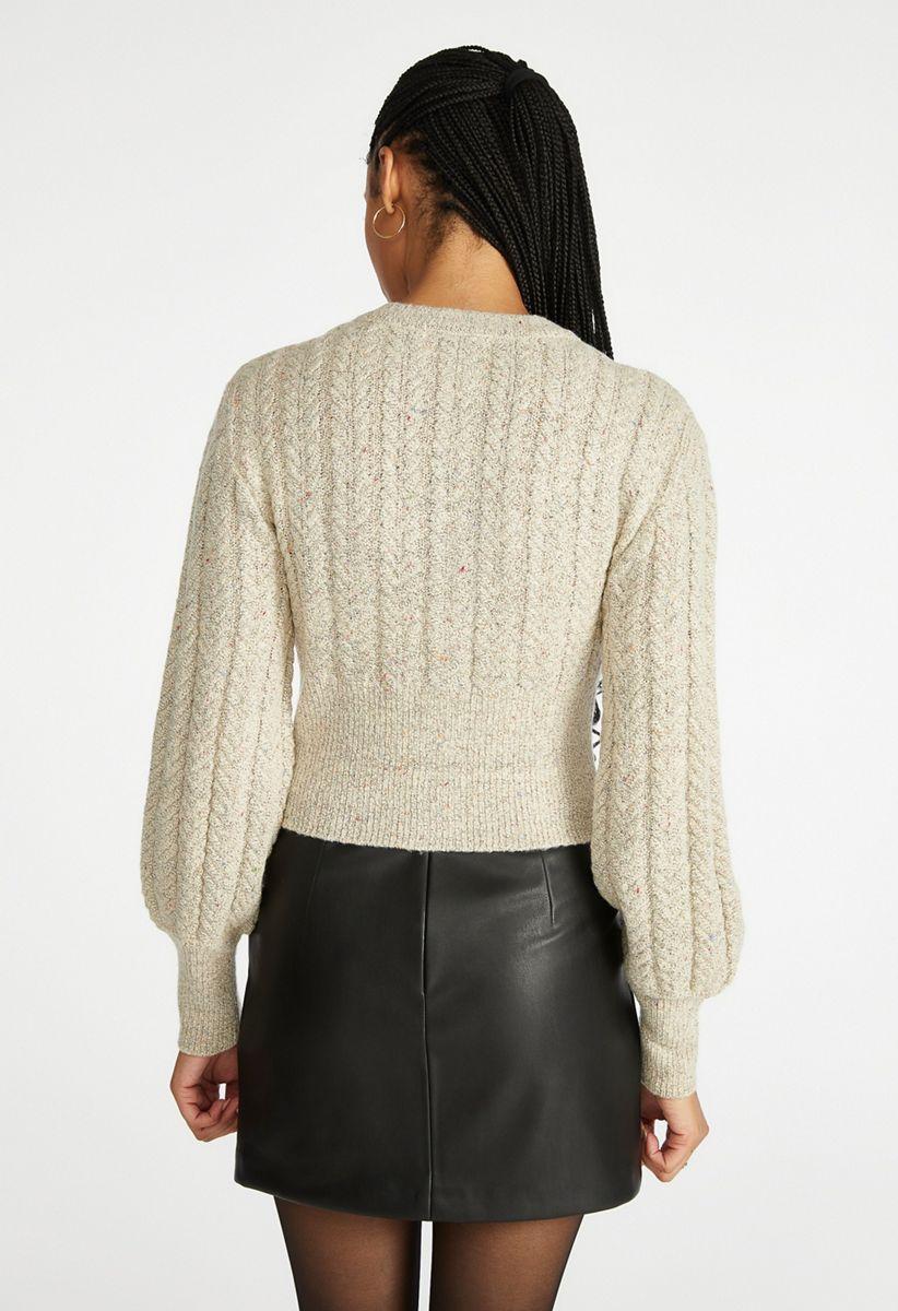 Ginny Cable-Knit Sweater Cardigan | Marciano