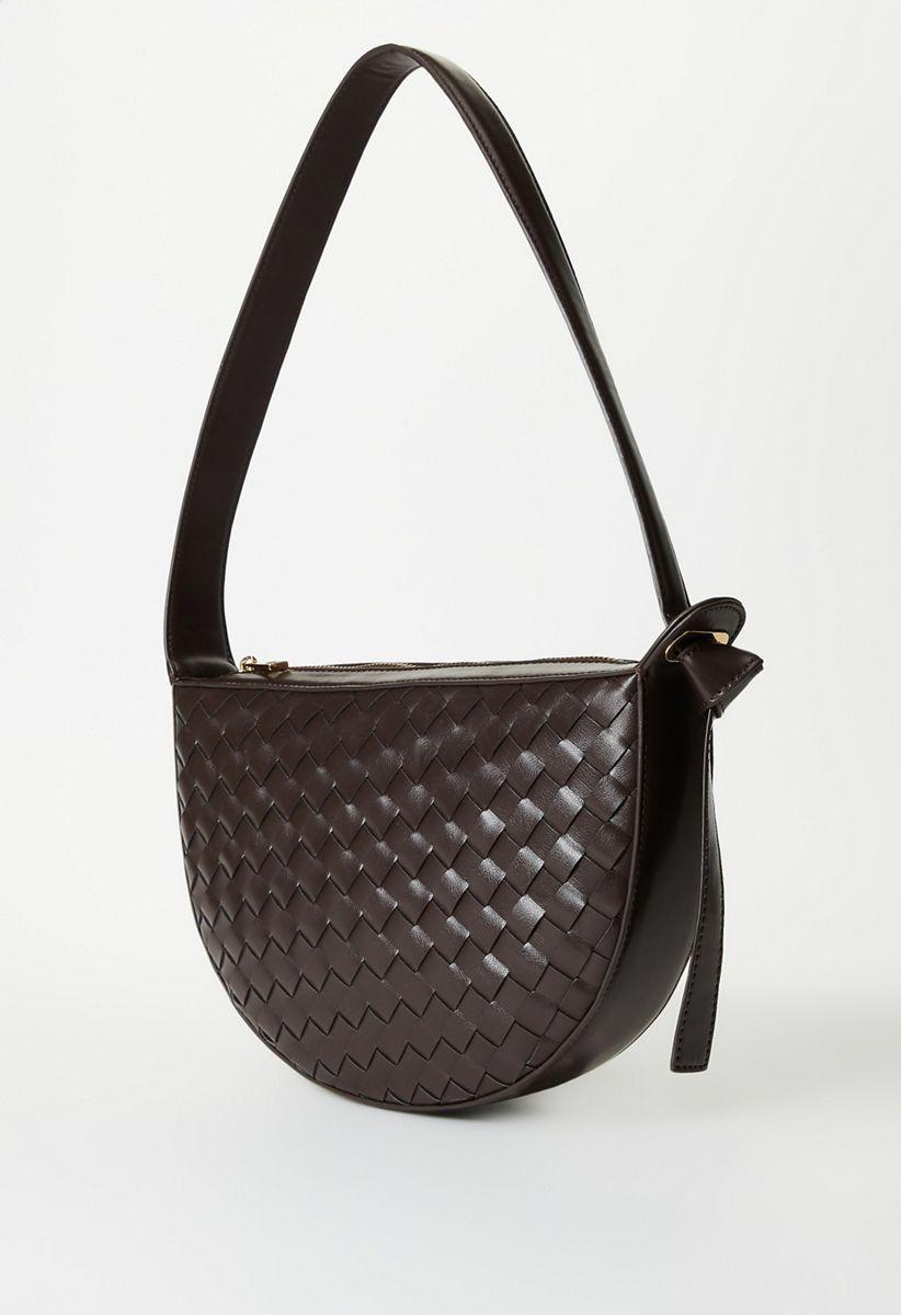 Half Moon Woven Bag in Coffee - Get great deals at ShoeDazzle