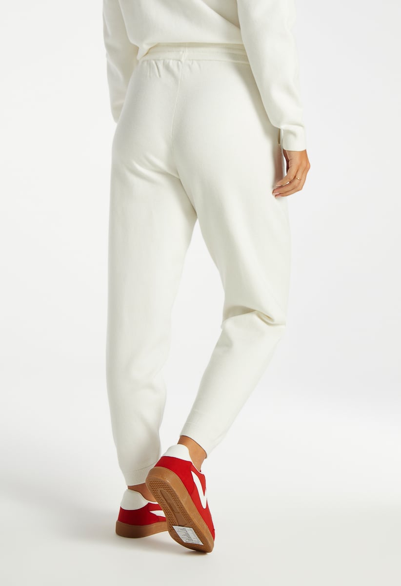 Heart Sweater Joggers in Cloud Dancer/ Salsa Red - Get great