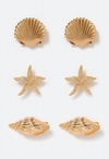 3-Pack Dori Shell And Starfish Metal Hair Slides