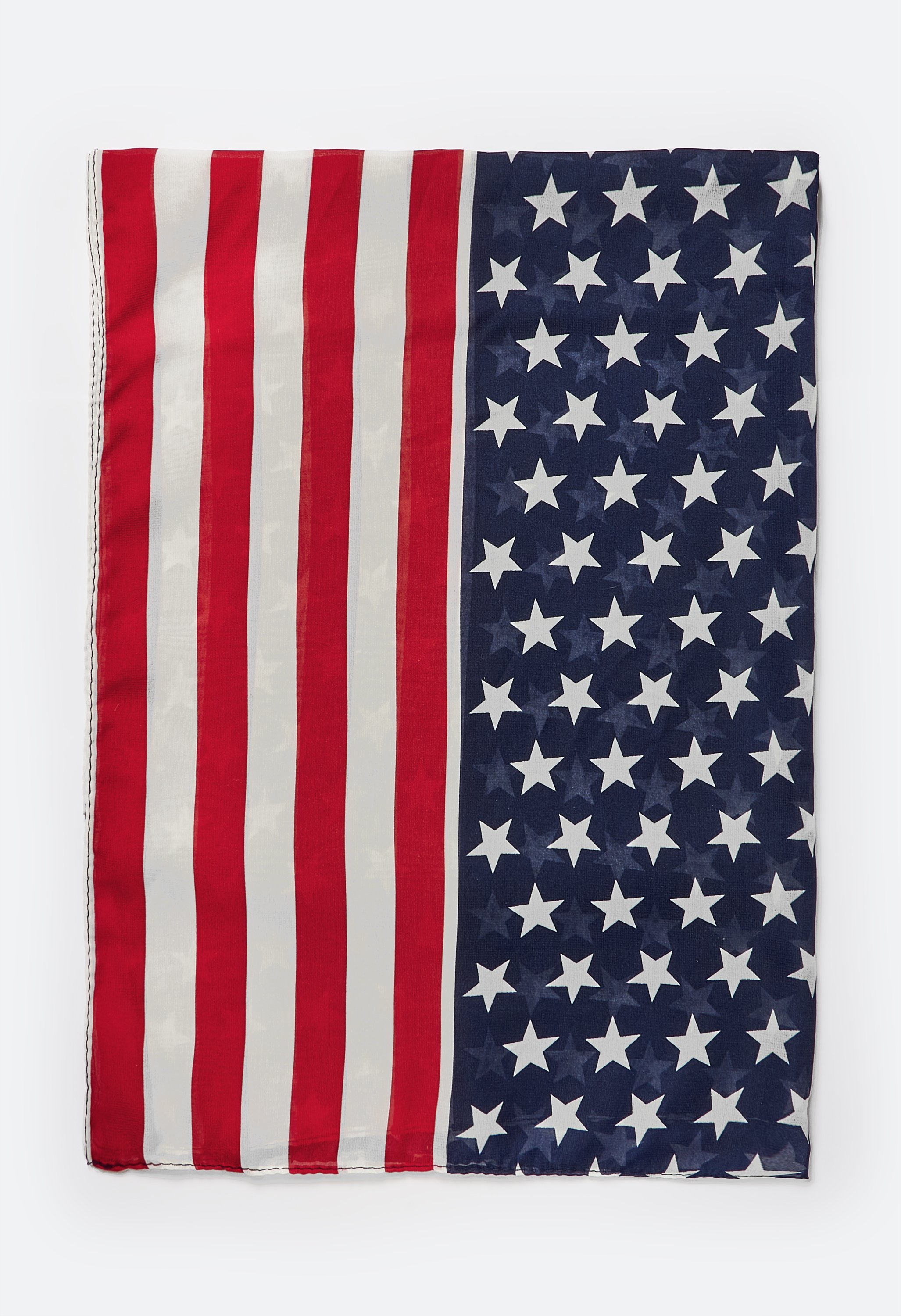 Hira 4th Of July Long Woven Fabric Scarf in Red/ Blue Mix